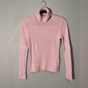 Jeanne Pierre, size small, pink turtleneck
